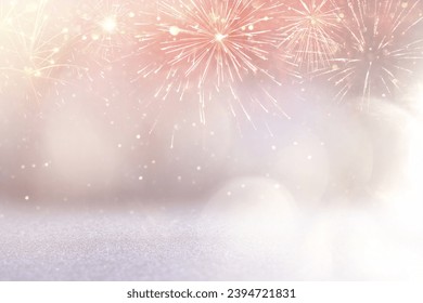 abstract glitter background with fireworks. christmas eve, 4th of july holiday concept - Powered by Shutterstock