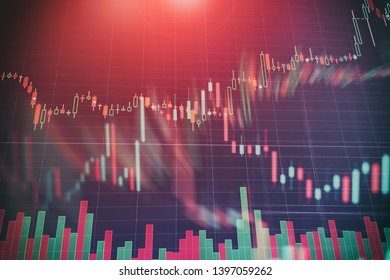 Abstract glowing forex chart interface wallpaper. Investment, trade, stock, finance and analysis concept.