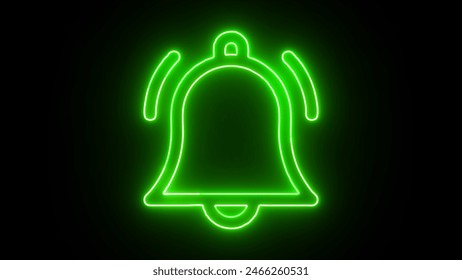 Abstract glowing neon line Notification bell icon isolated on black background. - Powered by Shutterstock