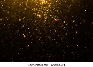 Abstract Gold Bokeh With Black Background