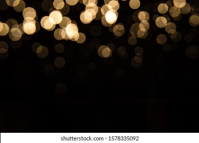 Abstract Gold Bokeh With Black Background