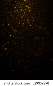 Abstract Gold Bokeh With Black Background