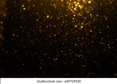 Abstract Gold Bokeh With Black Background