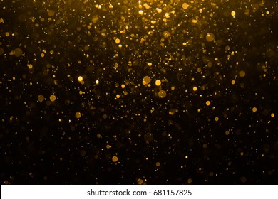 Abstract Gold Bokeh With Black Background