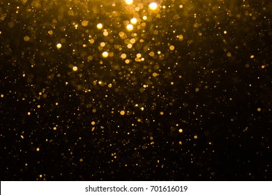 Abstract Gold Bokeh With Black Background