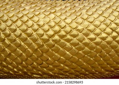 Abstract Gold Yellow Serpent Scale Statue Texture