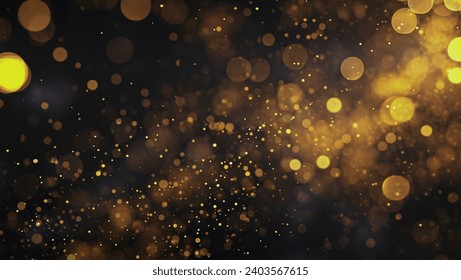 Abstract golden bokeh lights on a dark background, captures the essence of celebration and can be used as a festive backdrop for events, holidays, or graphic designs.  - Powered by Shutterstock