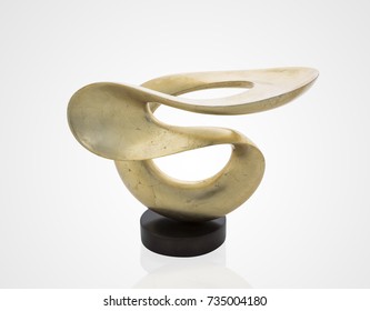 Abstract golden curved statue