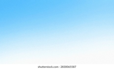 Abstract gradient backdrop with fine grainy texture shifting from bright sky blue to pure white shades ideal for clean digital art projects websites and mobile apps.