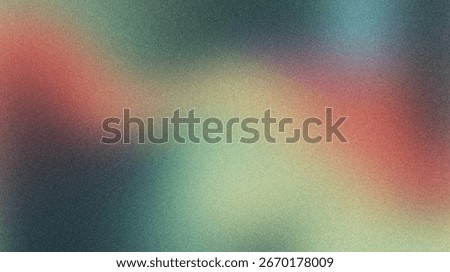 Abstract grainy gradient background with soft, blurred colors fading from green to orange and purple, creating a subtle textured effect