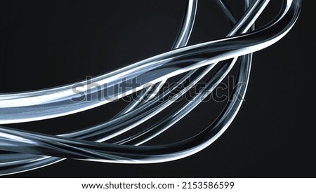 Abstract graphic material in silver and black