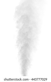 Abstract gray water vapor on a white background. Texture. Design elements. Abstract art. Steam the humidifier. Macro shot.
