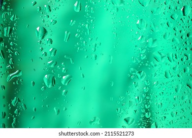 Abstract Green Background Water Drop Texture