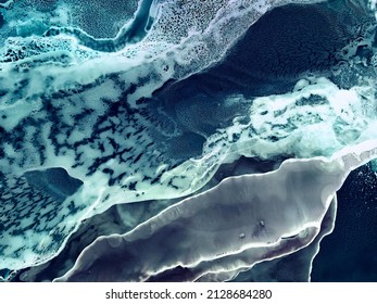 Abstract green with blue and black background. Dark green fluid art texture. Beautiful smudges and stains. Backdrop resembles green marble, emerald, underwater, ocean, water, night sea.