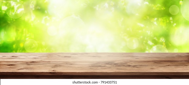 2,628,839 Wooden Table With Green On Background Images, Stock Photos ...