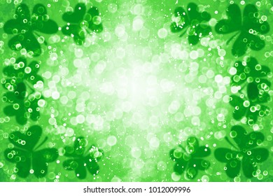 Abstract Green Glitter Sparkle Confetti Background For Party Invite, St Patrick’s Day Luck, Lucky Saint Paddy Irish Texture, Happy Pattys, Celtic Shamrock Card Pattern, Spring Sale Or Fun Border Frame