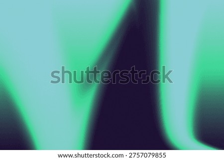 Abstract Green Gradient Background With Soft Blur, Aurora-Like Light Streaks And Ethereal Glow, blurred overlay film grain texture