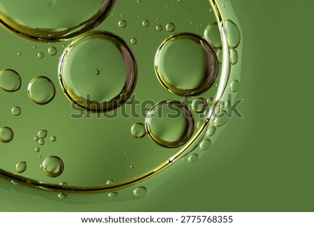 Abstract Green Liquid Bubbles Macro Photography