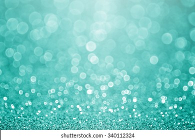 Abstract Green Teal Or Turquoise Glitter Sparkle Background Or Aqua Christmas Party Invitation