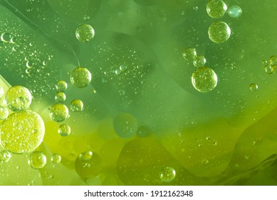 Abstract Green Water Bubbles Background