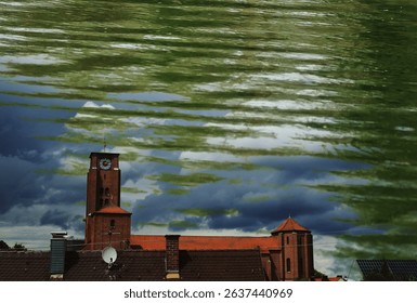 abstract, green, water, reflection, grid, nature, pattern, lines, modern art, symmetry, texture, surreal, background, calm, peaceful, minimal, light, bright,double exposure, meadow, church, flowers - Powered by Shutterstock - Get 15% off with code: PIKWIZARD15