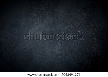 Abstract grunge black Background, Texture. Gloomy dirty old empty concrete wall. Textured rough dark Surface. Vintage Web banner or Wallpaper With Copy Space Foto d'archivio © 