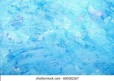 Abstract Hand Painted Blue Paint Canvas Background