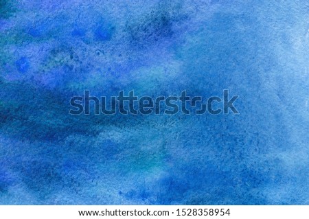 Abstract Hand Painted Dark Blue Watercolor Background