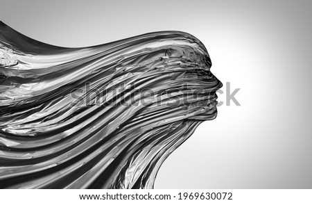 Abstract head flow as a symbol of technology psychology science and business as an icon for spirit thought and ideology as a design concept.