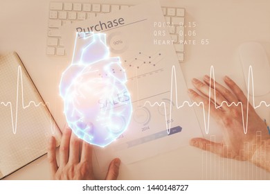 Abstract heart on background. Medicine and health concept.