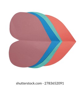 An abstract heart shape featuring a gradient of colors with a ribbon design element, giving a modern and artistic feel.