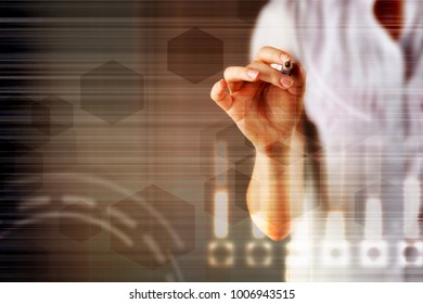 Abstract hexagon molecule background, genetic and chemical compounds, medical, technology or scientific concept