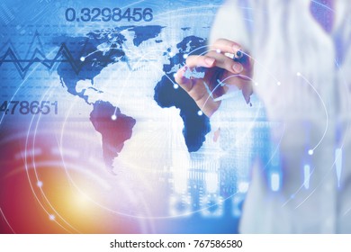 Abstract hexagon molecule background, genetic and chemical compounds, medical, technology or scientific concept