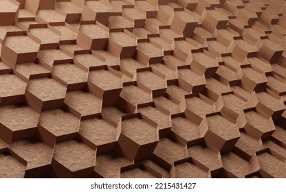 Abstract Hexagon With Red Sand Texture Concept Background