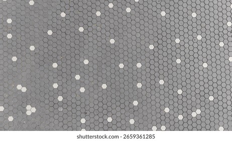 Abstract hexagonal Cellular Structure with Random White Spots Creating a Unique Pattern