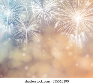 Abstract holiday background with fireworks.