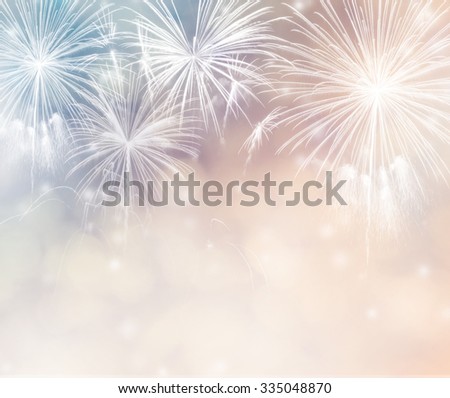 Abstract holiday background with fireworks and bokeh