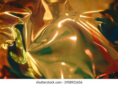 Abstract Holographic Background In Gold Color