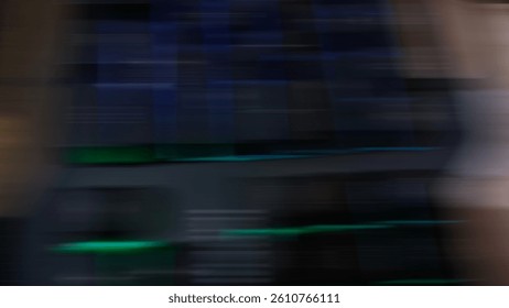 Abstract horizontal motion blur over dark screen code creates a streaking effect suggesting focused speed in a digital tech context. - Powered by Shutterstock - Get 15% off with code: PIKWIZARD15