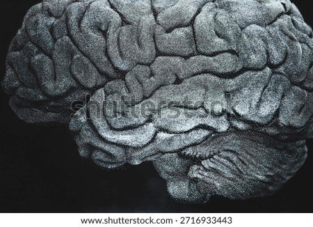 Abstract Human Brain Texture Representing Consciousness And Artificial Intelligence. Conceptual Neuroscience, Mind, And Cognitive Processing Background.