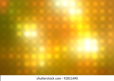 Abstract illumination: vibrant composition features shimmering light display with warm coloration dominated by golden yellow and soft orange tones. Bokeh elements create dazzling backdrop resembling festive atmospheres or nightlife settings through softly glowing dots that generate depth and textural interest. Each illuminated spot conveys dynamic energy and movement, suggesting celebration and joyous spirit within design context requiring warmth and vibrancy. Interplay of lighting and colour produces soothing ambiance suitable for social media graphics, event promotions, or festive advertisements. This artistic imagery serves versatile commercial applications across digital and print media as abstract background lacking distinct subjects. Radiant glow and vivid palette enhance aesthetic appeal for embellishment, wallpaper, or cinematography concepts, creating captivating visual experience.