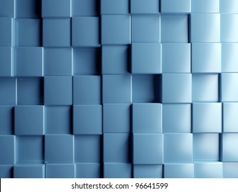 abstraktes Bild von Würfeln Hintergrund in blauer Farbe
