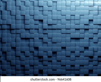 abstraktes Bild von Würfeln Hintergrund in blauer Farbe