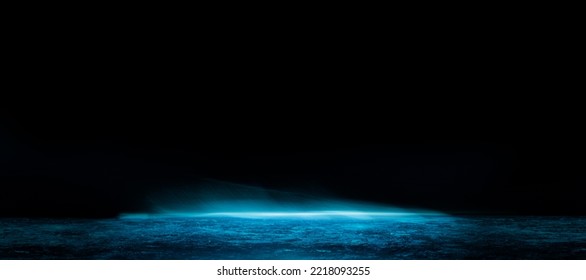 Abstract image of dark room concrete floor. Black room or stage background for product placement.Panoramic view of the abstract fog. White cloudiness, mist or smog moves on black background.  - Shutterstock ID 2218093255