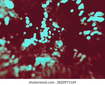 An abstract image featuring a background of diffused light and a blend of colors—predominantly deep, rich maroon and dark reddish-brown—created by the reflection of morning sunlight off a dense area of ​​shrubs.