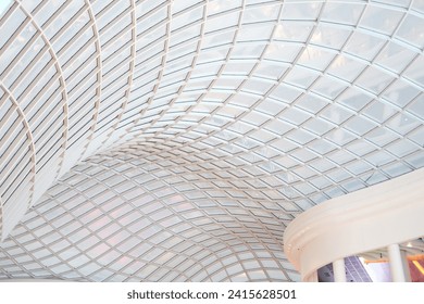 abstract image featuring a sleek and modern ceiling glass line pattern, showcasing architectural elegance and contemporary design concepts in interior detailing - Powered by Shutterstock