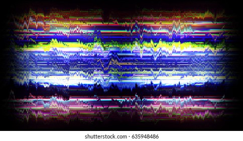 Abstract image of Glitch effect of fail signal on Monitor BackGround