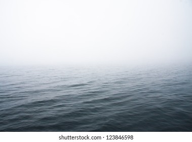 abstract image of a lake with fog.