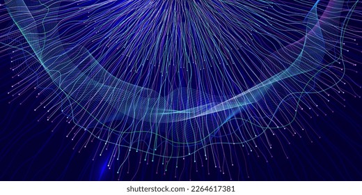 Abstract image of neural connections on blue background. Technological background for a design on the theme of artificial intelligence, big date, neural connections - Shutterstock ID 2264617381