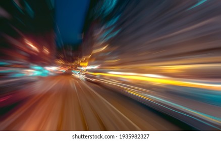 Abstract image of night traffic light trails in the city - Shutterstock ID 1935982327